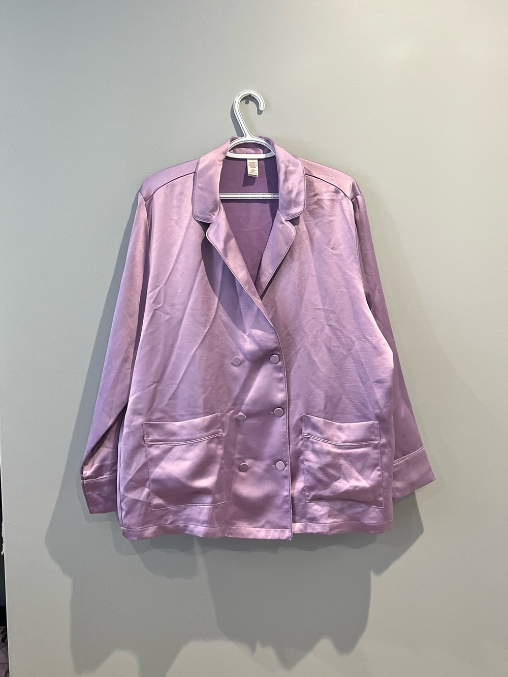 Victoria's Secret Lilac Satin Double-Breasted Blazer